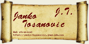 Janko Tošanović vizit kartica